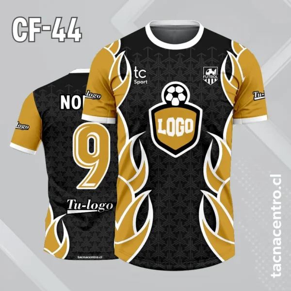 Camiseta de futbol Negra con Dorado 1 Camiseta de futbol Negra con Dorado