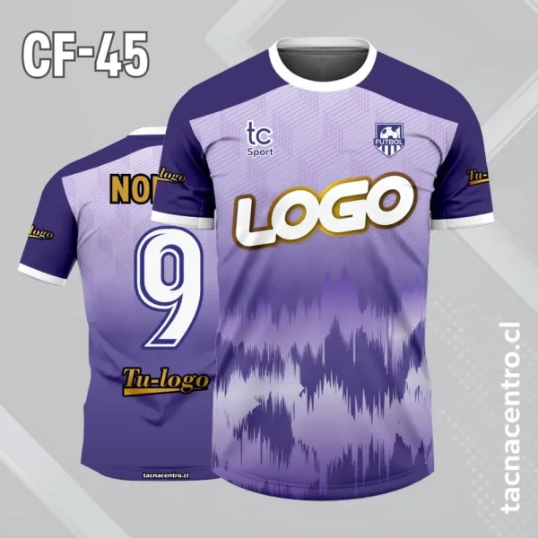 Camiseta de futbol morado con efecto desgaste en la parte baja 1 Camiseta de futbol morado con efecto desgaste en la parte baja