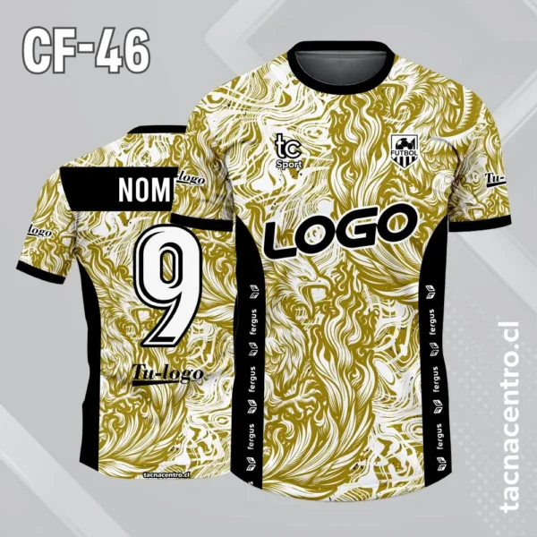 Camiseta de futbol gris con bordes verdes 5 Camiseta de futbol amarillo con bordes negros