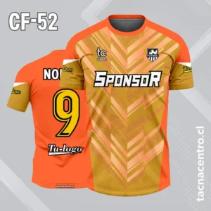 Camiseta de futbol naranja amarillo