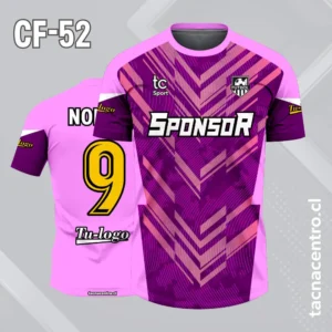 Camiseta de futbol morado rosado amarillo