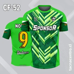 Camiseta de futbol verde amarillo blanco