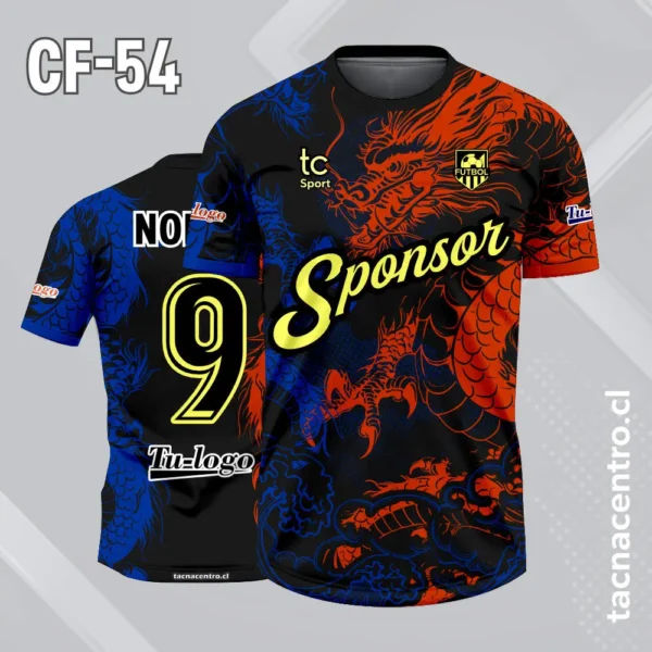 Camiseta de Futbol de Dragon con Garras 2 Camiseta de Futbol de Dragon con Garras rojo azul negro