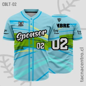 Camisetas de Beisbol Celeste con verde