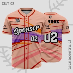 Camisetas de Beisbol rojo con morado