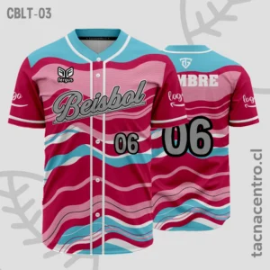 Modelos de Camisetas de Béisbol 39 Camisetas de Beisbol Rojo con celeste y rosa