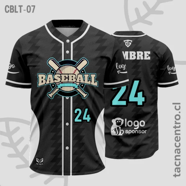 Camisetas de Beisbol Negro y blanco 1 Camisetas de Beisbol Negro y blanco