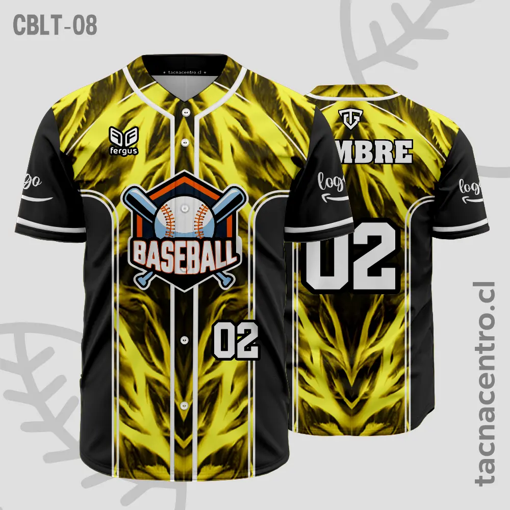 Camisetas de Beisbol Amarillo y negro