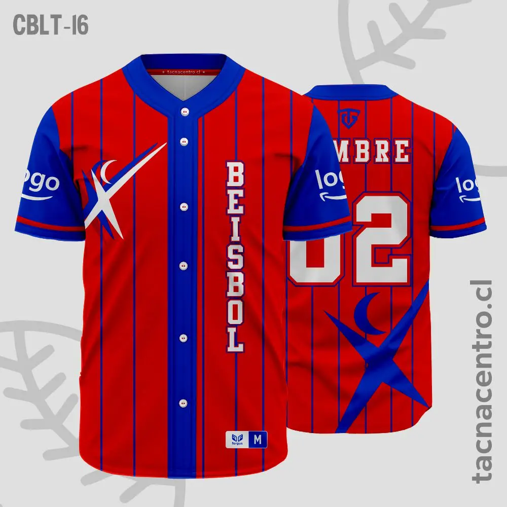 Camisetas de Beisbol Rojo y azul