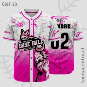 Modelos de Camisetas de Béisbol 42 Camisetas de Beisbol Rosado con blanco