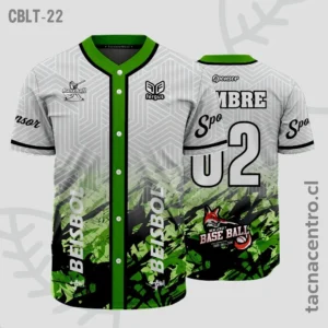 Camisetas de Beisbol verde con gris