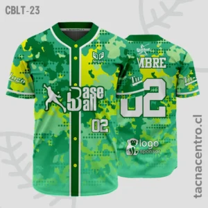 Camisetas de Beisbol verde moteado