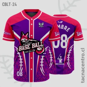 Camisetas de Beisbol morado y rosado