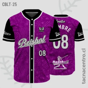 Modelos de Camisetas de Béisbol 24 Camisetas de Beisbol Morado con negro