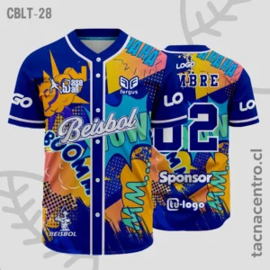 Camisetas de Beisbol azul comic