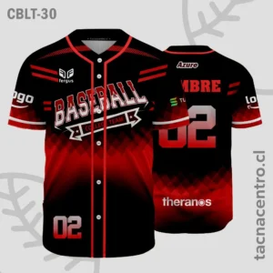 Camisetas de Beisbol rojo con negro