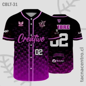 Modelos de Camisetas de Béisbol 25 Camisetas de Beisbol Morado y negro