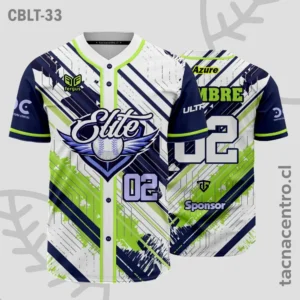 Modelos de Camisetas de Béisbol 12 Camisetas de Beisbol Blanco con azul y verde