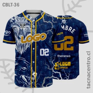 Modelos de Camisetas de Béisbol 8 Camisetas de Beisbol Azul con leon