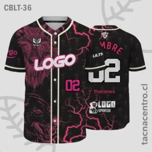 Camisetas de Beisbol negro con leon
