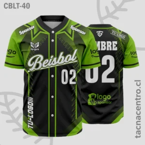 Camisetas de Beisbol verde con negro