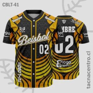 Camisetas de Beisbol Negro con naranja