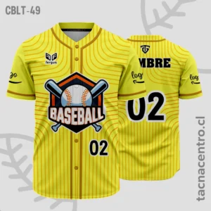 Camisetas de Beisbol amarillo con lineas