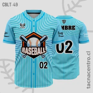 Camisetas de Beisbol celeste con lineas