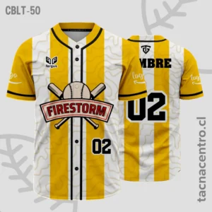 Camisetas de Beisbol amarillo con lineas blancas