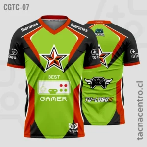 Camisetas Gamer verde con negro