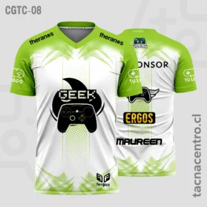 Camisetas Gamer Blanco con verde