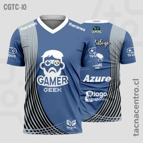 Camisetas Gamer Amarillo con rayas 2 Camisetas Gamer azul