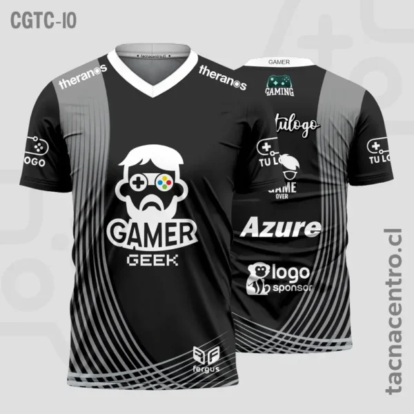 Camisetas Gamer Amarillo con rayas 3 Camisetas Gamer negro con rayas