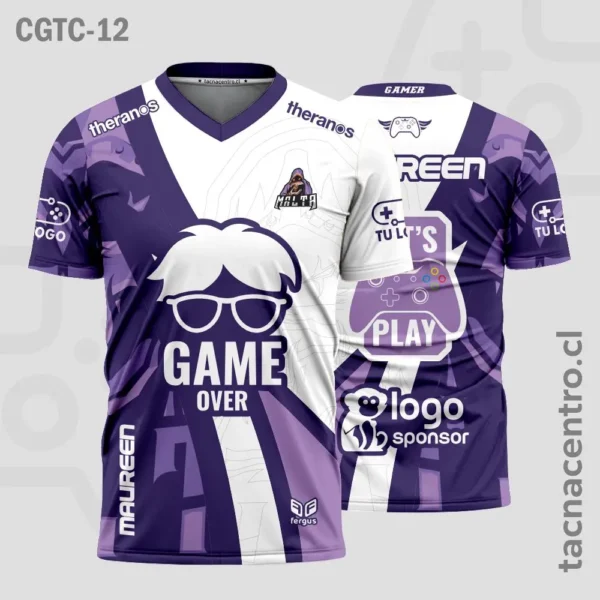 Camisetas Gamer Morado con blanco 1 Camisetas Gamer Morado con blanco