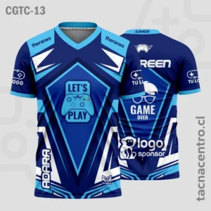 Camisetas Gamer Azul con celeste