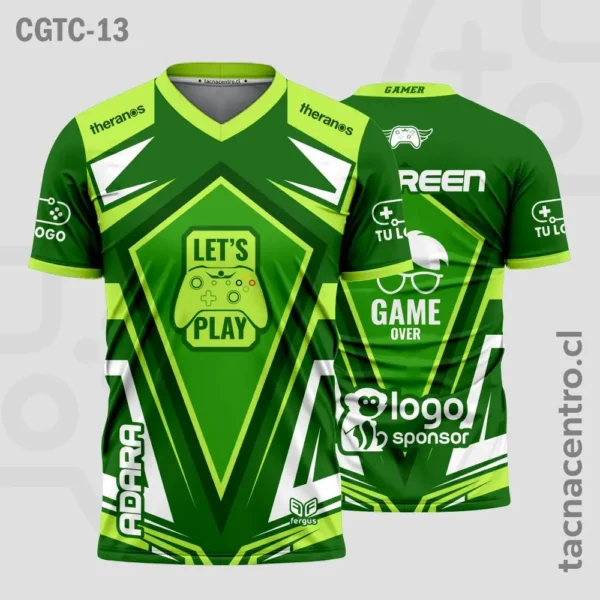 Camisetas Gamer Azul con celeste 3 Camisetas Gamer verde