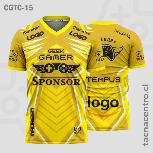 Camisetas Gamer Rojo con lineas 2 Camisetas Gamer amarillo con lineas