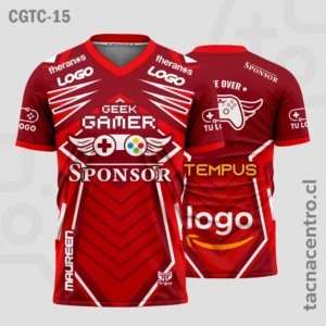 Camisetas Gamer Rojo con lineas