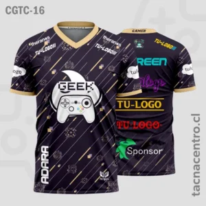 Camisetas Gamer Violeta con crema