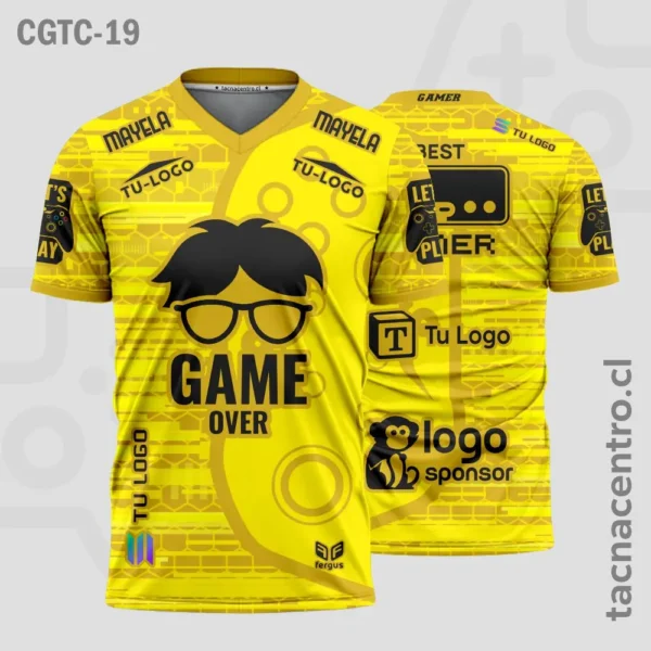 Camisetas Gamer Azul 3 Camisetas Gamer Amarillo