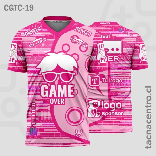 Camisetas Gamer Azul 2 Camisetas Gamer rosado