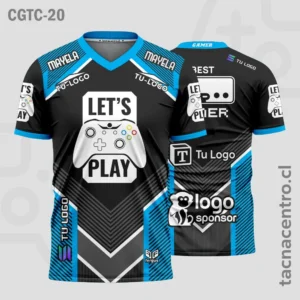 Camisetas Gamer Negro y celeste