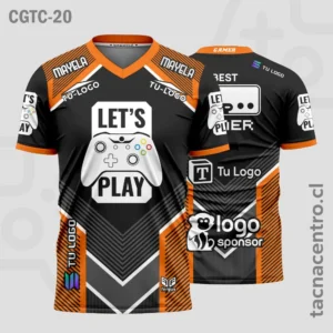 Camisetas Gamer Negro y naranja