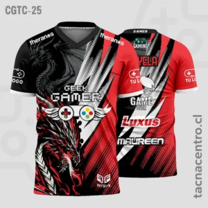 Camisetas Gamer Negro con rojo