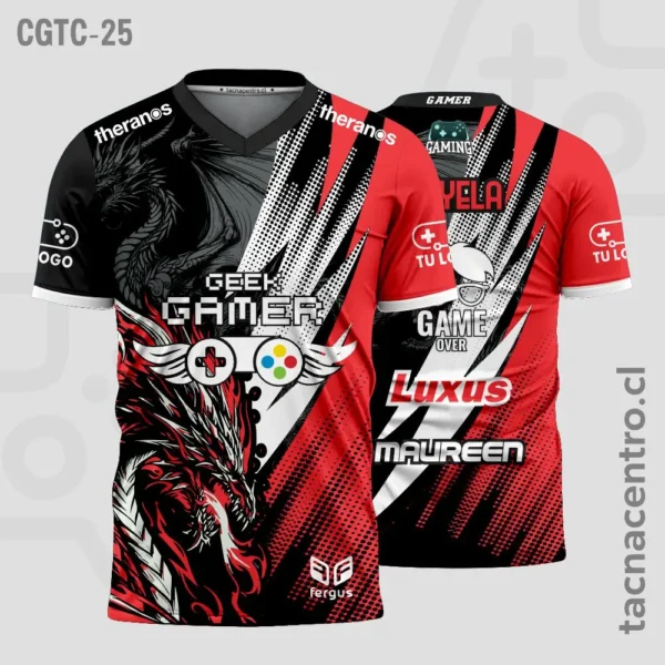 Camisetas Gamer Negro con rojo 1 Camisetas Gamer Negro con rojo