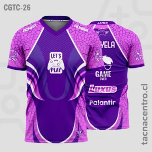 Modelos de Camisetas Esports Gamer 17 Camisetas Gamer Morado con rosado