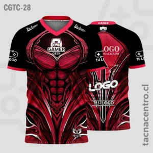 Camisetas Gamer negro con rosado