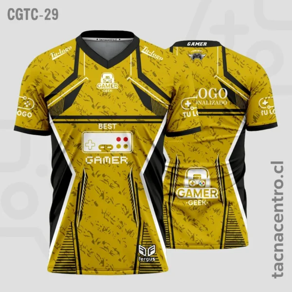 Camisetas Gamer Amarillo con negro 1 Camisetas Gamer Amarillo con negro