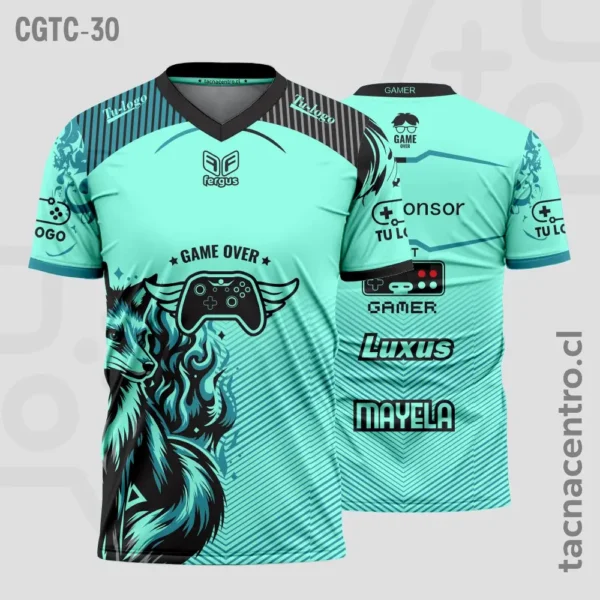 Camisetas Gamer Blanco con dorado 3 Camisetas Gamer verde