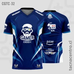 Camisetas Gamer azul y blanco
